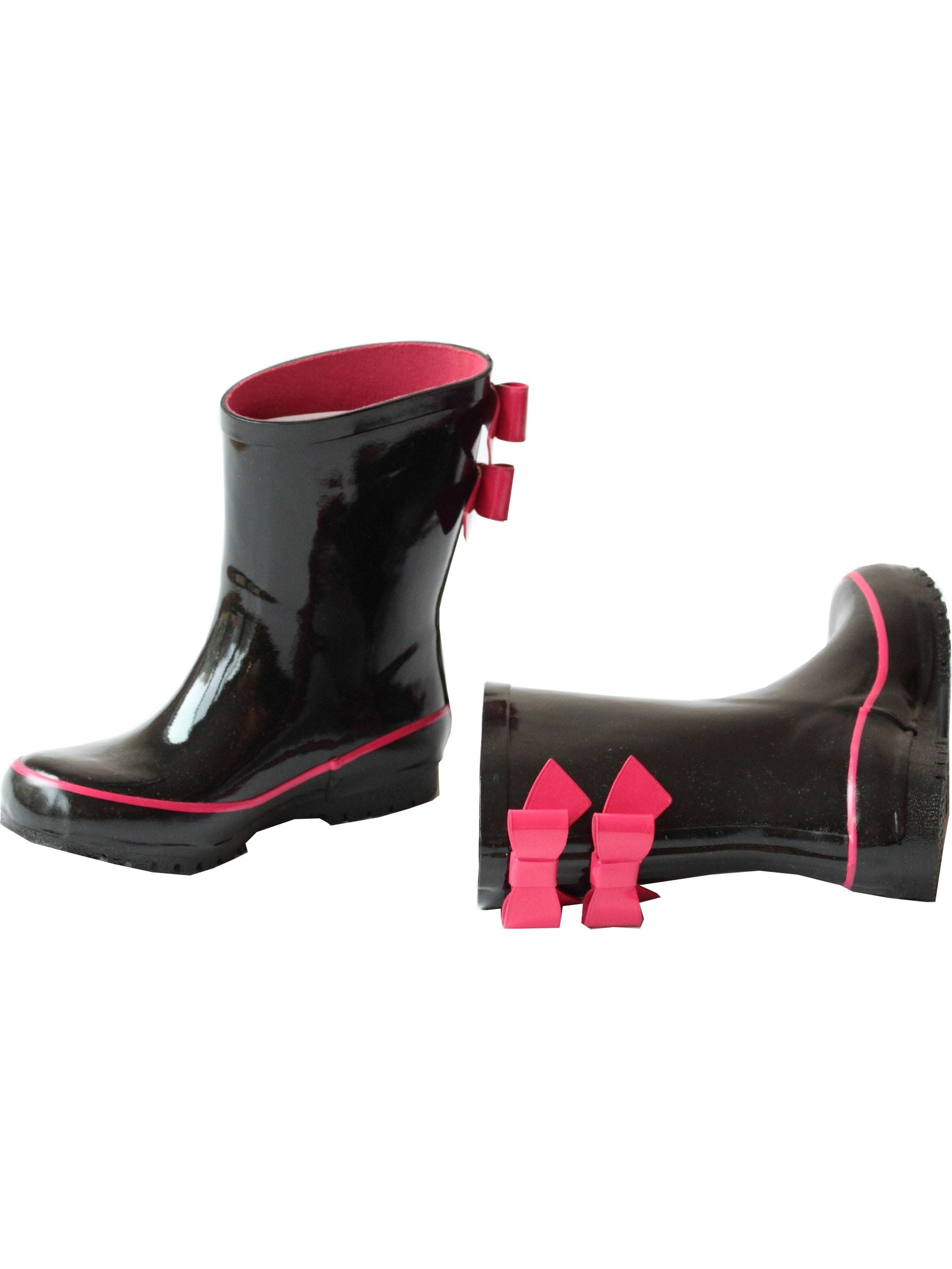 girls black rain boots