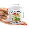 thumbnail image 2 of Don't Be Stressin' Life's A Blessing Frog Hippie Mug, Mushroom Illustration Art,Funny Coffee Mug,A Happy Cup for Children,The Best Gift for Colleagues,Parents,And Grandparents,110z Men And Women, 2 of 7