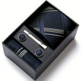 thumbnail image 3 of EIMELI 1 Set of Luxury Plaid Tie Accessories - Tie Sets for Men with Pocket Square  Handkerchief  Cufflink  Tie Clip  and Gift Box - Perfect Wedding or Business Suit Accessories for Him, 3 of 7