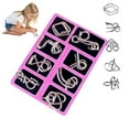 thumbnail image 2 of 8 Pcs Brain Teaser Puzzle Set, Metal Wire Unlock Puzzles, Educational Intellectual Toys For , Perfect For Brain Training, Stress Relief, Gift For Boys Girls, 2 of 6