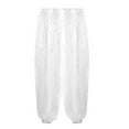 thumbnail image 6 of TiaoBug Women India Belly Dance Costume Lanterns Sleeves Top Pants Hip Scarf Head Scarf 4Pcs White One Size, 6 of 7