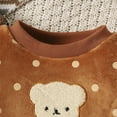 thumbnail image 6 of Odeerbi Toddler Boys Fall Winter Outfits Fleece Sweatsuits Thermal Tracksuit Children's Baby Plush Bear Thickened Gold Velvet Sweatshirt Sweatpants Suit Toddler Clothes Brown, 6 of 7