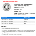 thumbnail image 2 of Front Brake Rotor - Compatible with 2005 - 2009 Audi A4 Quattro 2006 2007 2008, 2 of 2