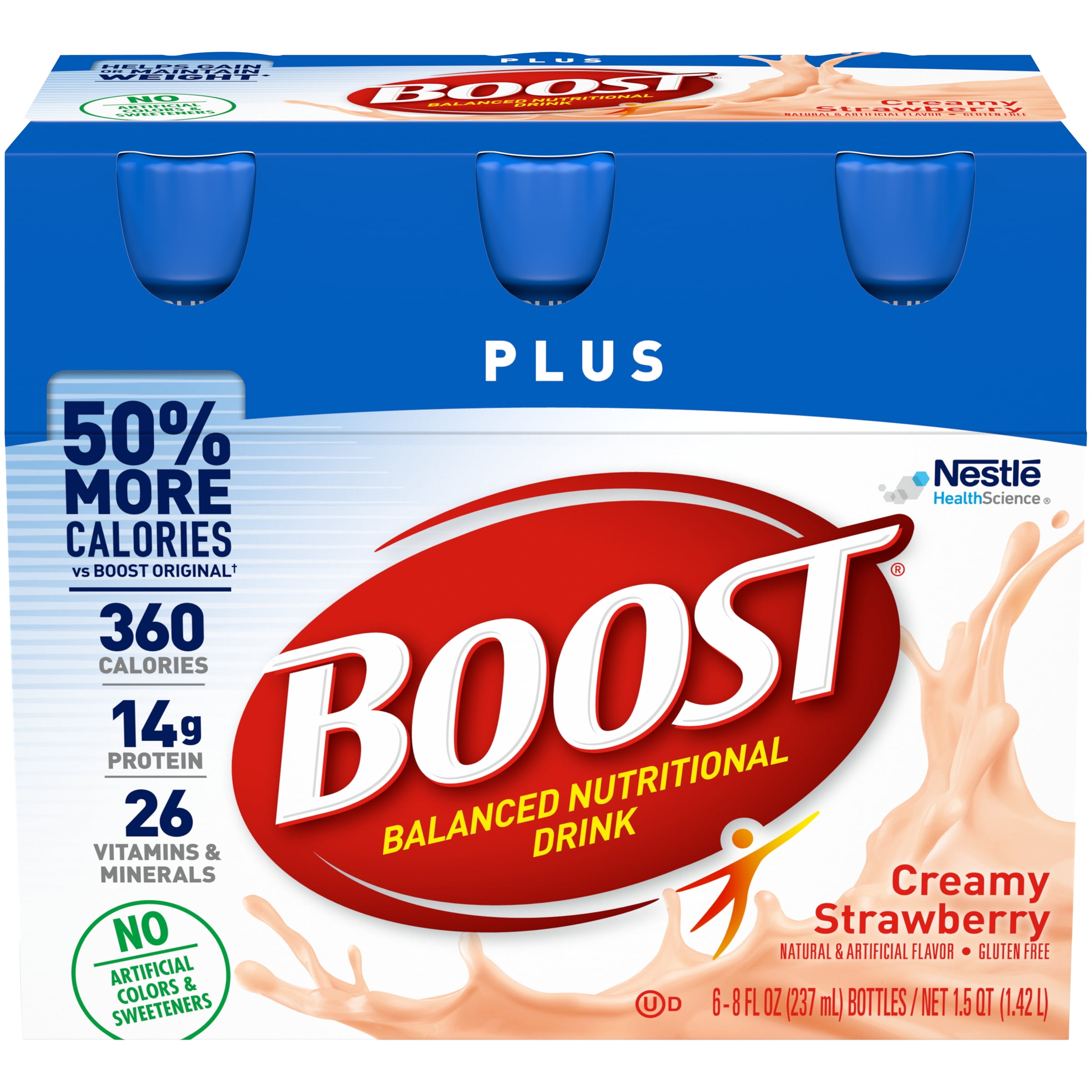 BOOST PLUS Creamy Strawberry 6-8 fl. oz. Bottles