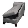 thumbnail image 1 of Poundex Chaise Longue en Tissu de Meubles avec Rangement de Couleur Grise, 1 of 1