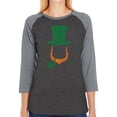 thumbnail image 1 of Women's Raglan Baseball Word Art T-shirt - Leprechaun, 1 of 2