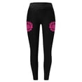thumbnail image 3 of MKLEKYY Leggings deportivos para mujer, mallas de cintura alta estampadas para el mes de la prevención del cáncer de mama, leggings de ejercicio para levantamiento de pesas, pantalones de yoga (1), 3 of 4