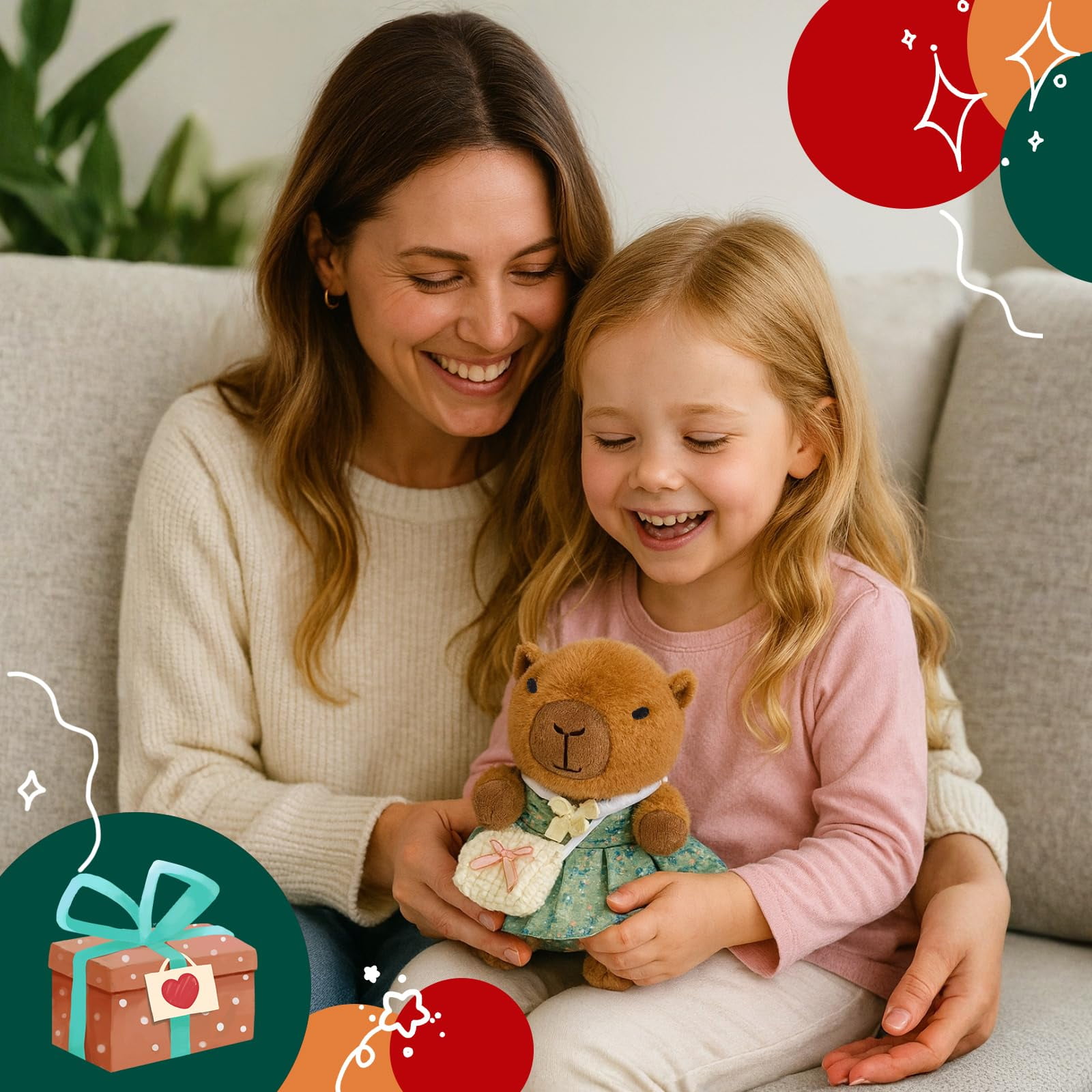 YSZZYSM Capybara Plush Set with 9 Dress-Up Pieces, Stuffed Animal Toy with Outfits & Accessories for Kids Girls Ages 3-7