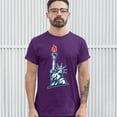 thumbnail image 3 of Tee Hunt Statue of Liberty T-shirt Manhattan New York 4th of July Freedom Men's Tee, Purple, 4X-Large, 3 of 5