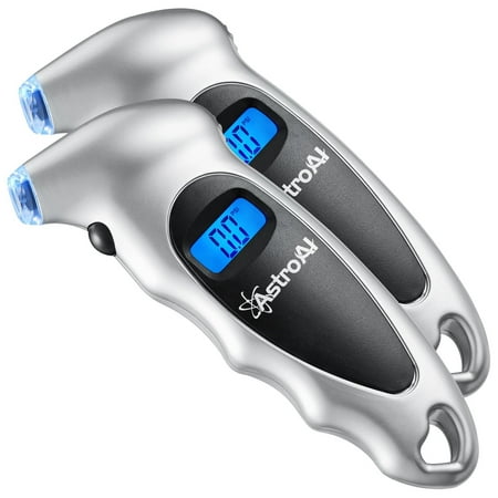 AstroAI 2 Pack Digital Tire Pressure Gauge 150 PSI 4 Settings for Car Truck Bicycle with Backlit LCD and Non-Slip Grip,