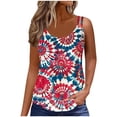 thumbnail image 2 of Lindreshi Tank Tops for Women 2024 Loose Fit 2024 Women's Spring and Summer New Tank Eyelet Embroidery Scoop Neck Fashion Independence Day Print Casual Fashion Top Blouse, 2 of 7