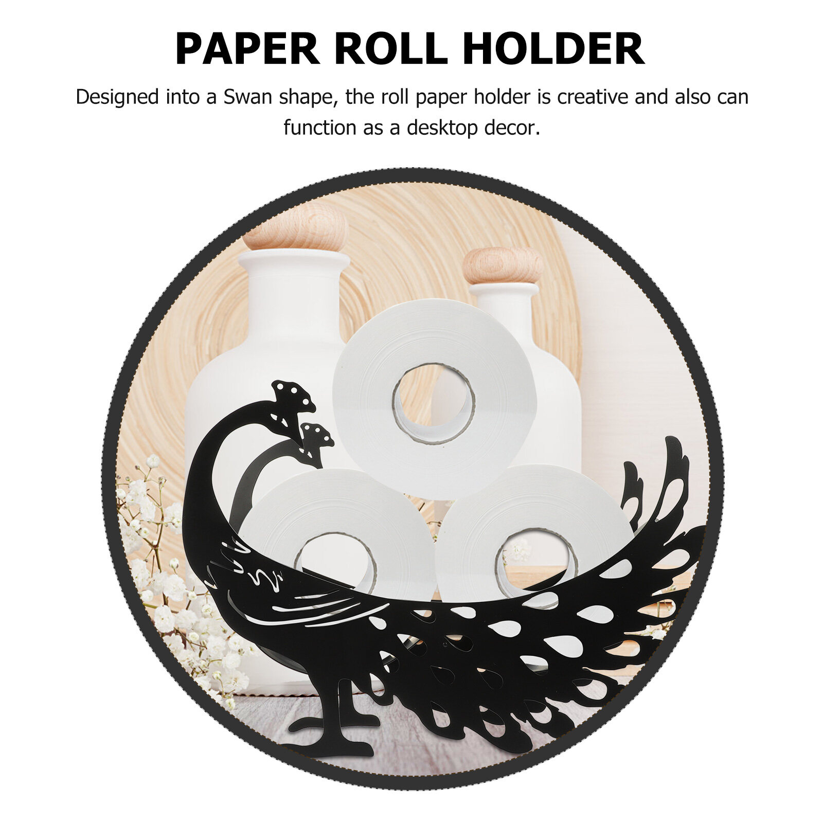 Animal Paper Holders,Funny Peacock Toilet Paper Storage for  Bathrooms,Peacock Toilet Paper Holder Stand,Free Standing Metal Bathroom  Toilet Paper