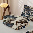thumbnail image 5 of Manfei Vintage Bass Fish Zipper Twin Comforter Sets with Fitted Sheet and 2 Pillowcases, Lake Landscape Zipper Bedding Set, Navy Brown, Gray Reversible, 4 Pieces, 5 of 7
