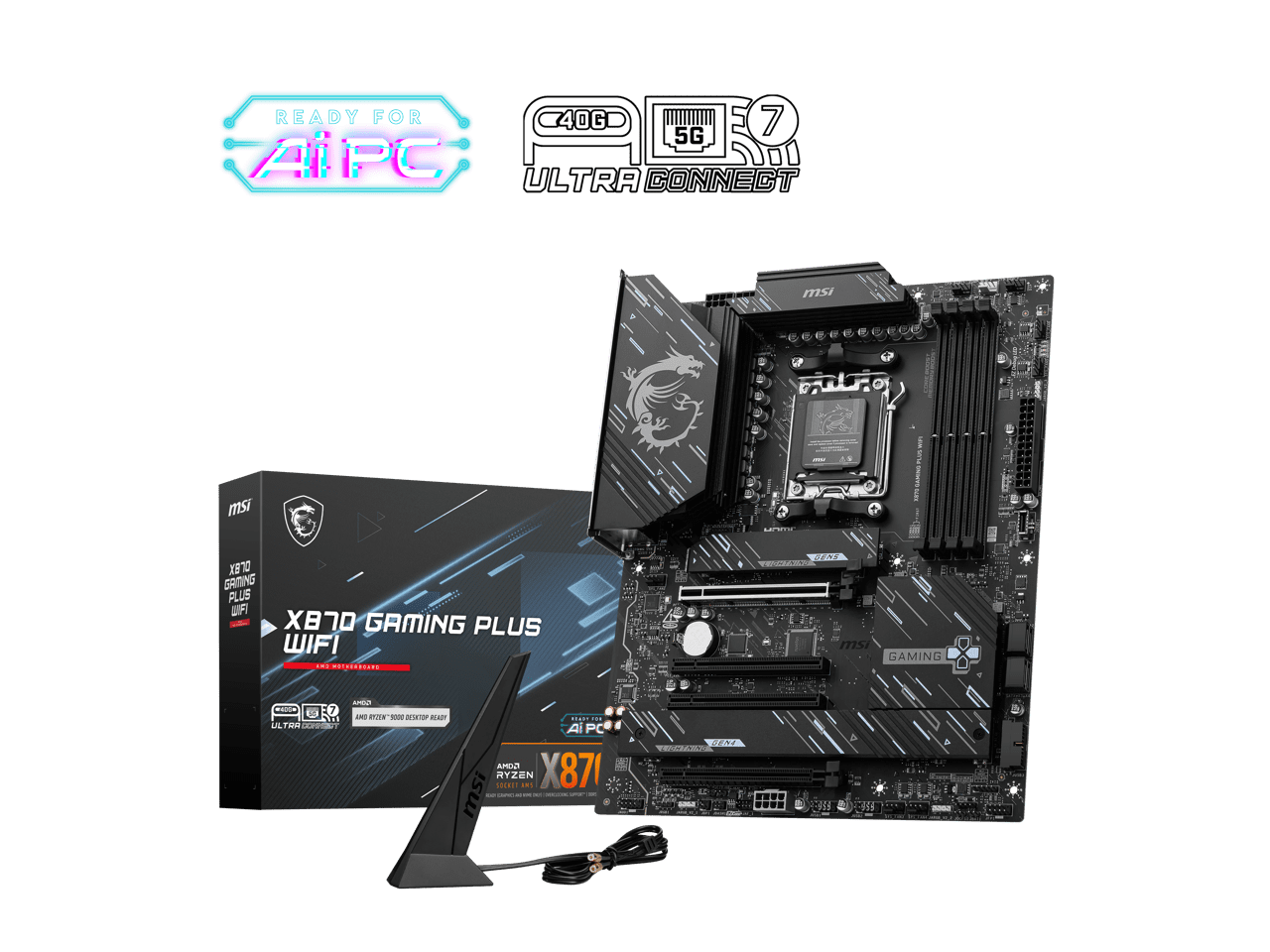 MSI X670E Gaming Plus WiFi Motherboard with AMD Ryzen 7000, 4x M.2
