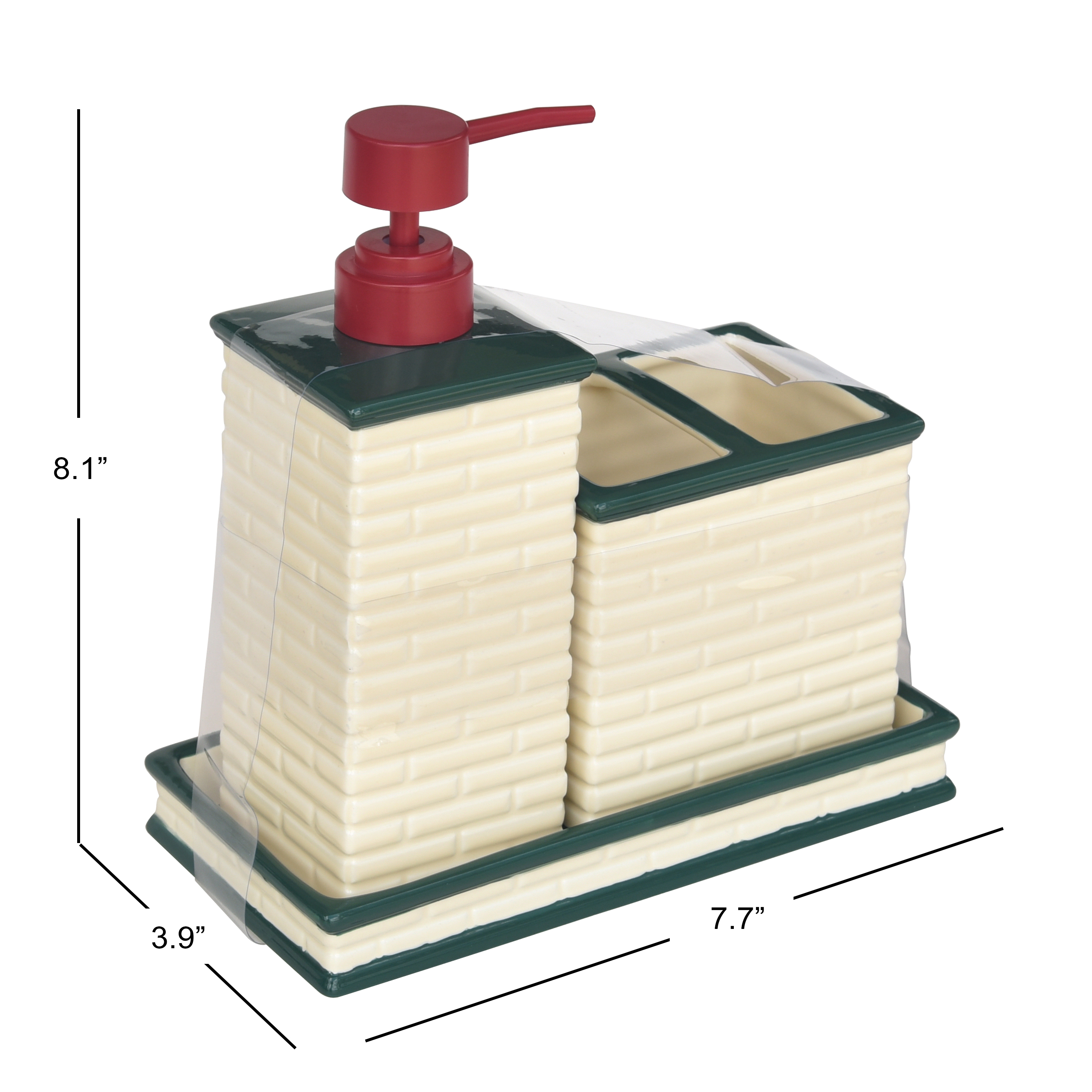 Ceramic 3 Pc Holiday Bath Organizer Set