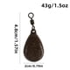 thumbnail image 2 of Peso metálico de 43 g para aparejos de pesca de carpa con plomadas giratorias planas tipo pera, 2 of 5