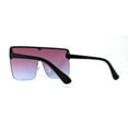 thumbnail image 4 of Flat Top Half Rim Oversize Shield 80s Fashion Sunglasses Black Burgundy Blue, 4 of 4