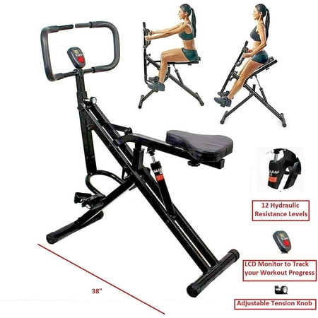 Total Crunch Power Rider Ab Core Abdominal Trainer Exerciser Machine Squat Glutes Workout Crunch Cardio Exercise Horse Rider Home Gym
