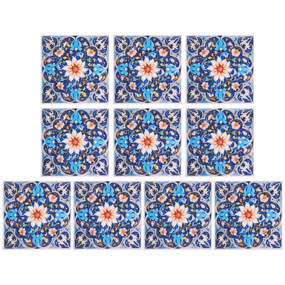 Uxcell 20Pcs Azulejos de Backsplash Autoadhesivos, 6" x 6" Pegatinas de Azulejos Impermeables para Paredes de Cocina, Baño y Dormitorio, Flor