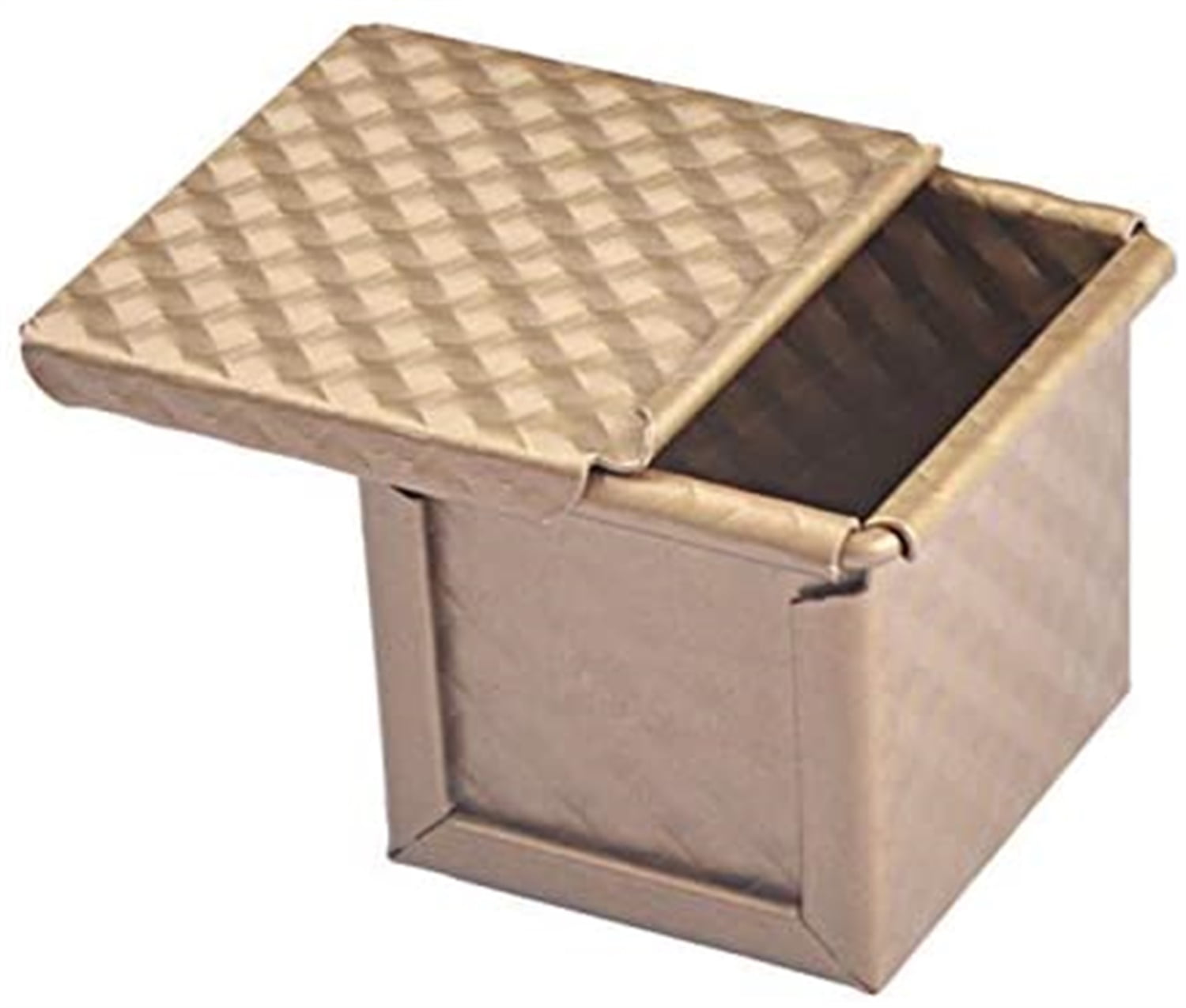 Kepooman Non-Stick Square Loaf Pan Bakeware Toast Box with Lid, Gold Kepooman Non-Stick Square Loaf Pan Bakeware Toast Box with Lid, Gold