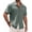 Green, variant on Men's Short Sleeve Button Down Shirts Lightweight Hollow Texture Summer Beach Vacation Shirt