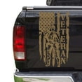 thumbnail image 1 of Soldier Veteran Enlisted Man Retired Fighter U.S. Army USAF USMC Distressed American USA US Flag Truck Tailgate Vinyl Decal Fits Most Pickup Trucks - Military Sticker (11" x 20", Light Brown), 1 of 8