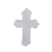 Small - White Cross - Holy - Christian - Iron on Patch - Embroidered Applique