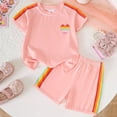 thumbnail image 2 of Girls Two Piece Outfits 7-8 Size 1-8 Girls Summer Clothes 2 Piece Casual Short Sleeve T-Shirt & Short Set Teen Girls Summer Vacation Outfits, 2 of 9