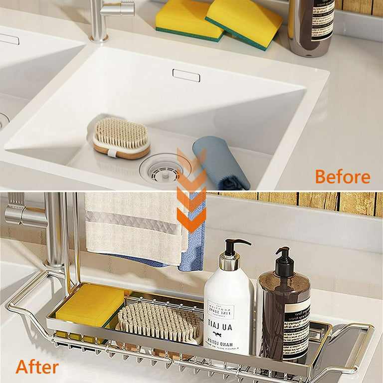 Telescopic Sink Storage Rack Shelf Holder Tray – My Kitchen Gadgets