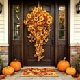 thumbnail image 6 of Fufafayo Fall Artificial Flowers Hanging Baskets, Trumpet Flowers Outdoor Courtyard Decor, Faux Silk Floral Arrangement for Fall-Themed Corridor Porch Garden Wall, 6 of 6
