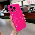 thumbnail image 3 of Compatible with iPhone 12 Pro Case 6.1 inch, Cute Neon Bright Color,Glitter Bling Thin Slim Shockproof Silicone Sparkly Case, Soft TPU Phone Case for Women Girl-Hot Pink, 3 of 12