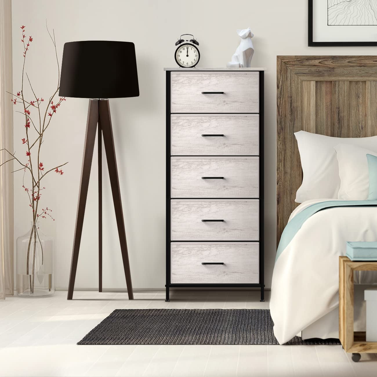 Sorbus Tall Fabric Storage Dresser - Stand Up Tower of Drawers for Bedroom, Dorm, Closet, Living Room, Entryway, & More - Skinny Nightstand Organizer