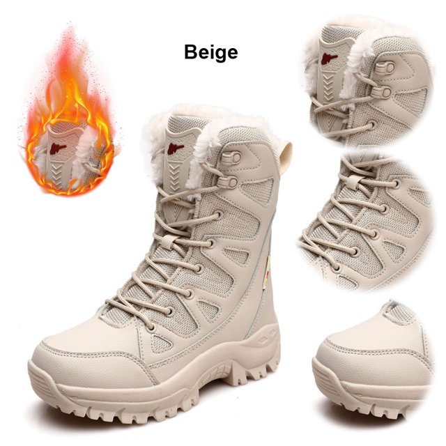 Zapatos Senderismo Botas Nieve Hombre Mujer Forro Piel Invierno para Al Aire Libre