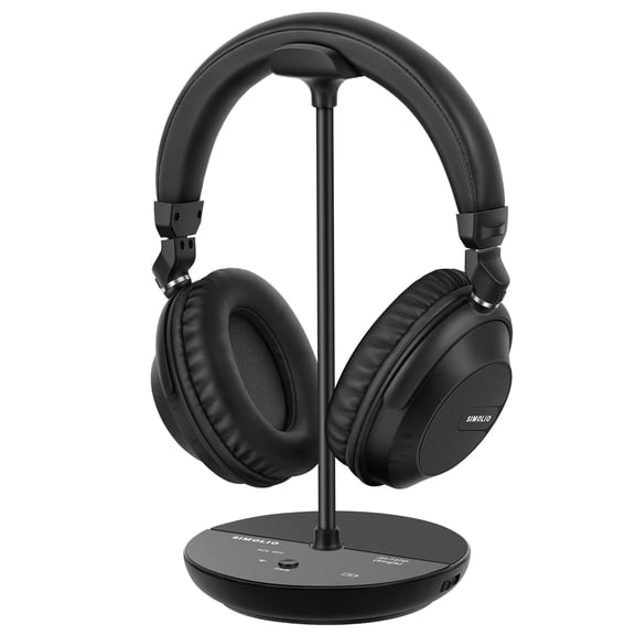 SIMOLIO Wireless TV Headphones for Seniors w/ Transmitter, Wireless Headphones for TV with Clear Dialogue, 164FT/50M, SM-737D1