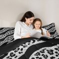 thumbnail image 4 of Homewish Black Grey Leopard Print Twin Bedding Sets 7-Piece for Female, Fashion Lines Stripes Bedding Comforter Set, Modern Abstract Ombre Reversible Sheet Sets, Super Cozy Room Decor, 4 of 7
