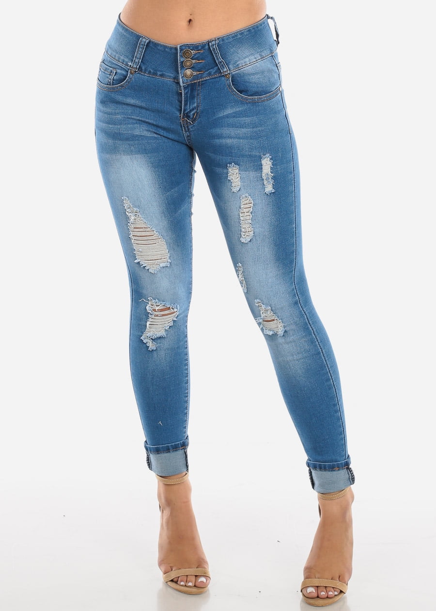 skinny cuffed jeans