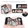 thumbnail image 2 of Makeup Train Case FRENESSA, organizador de viaje y cosméticos, color oro rosa, 2 of 7