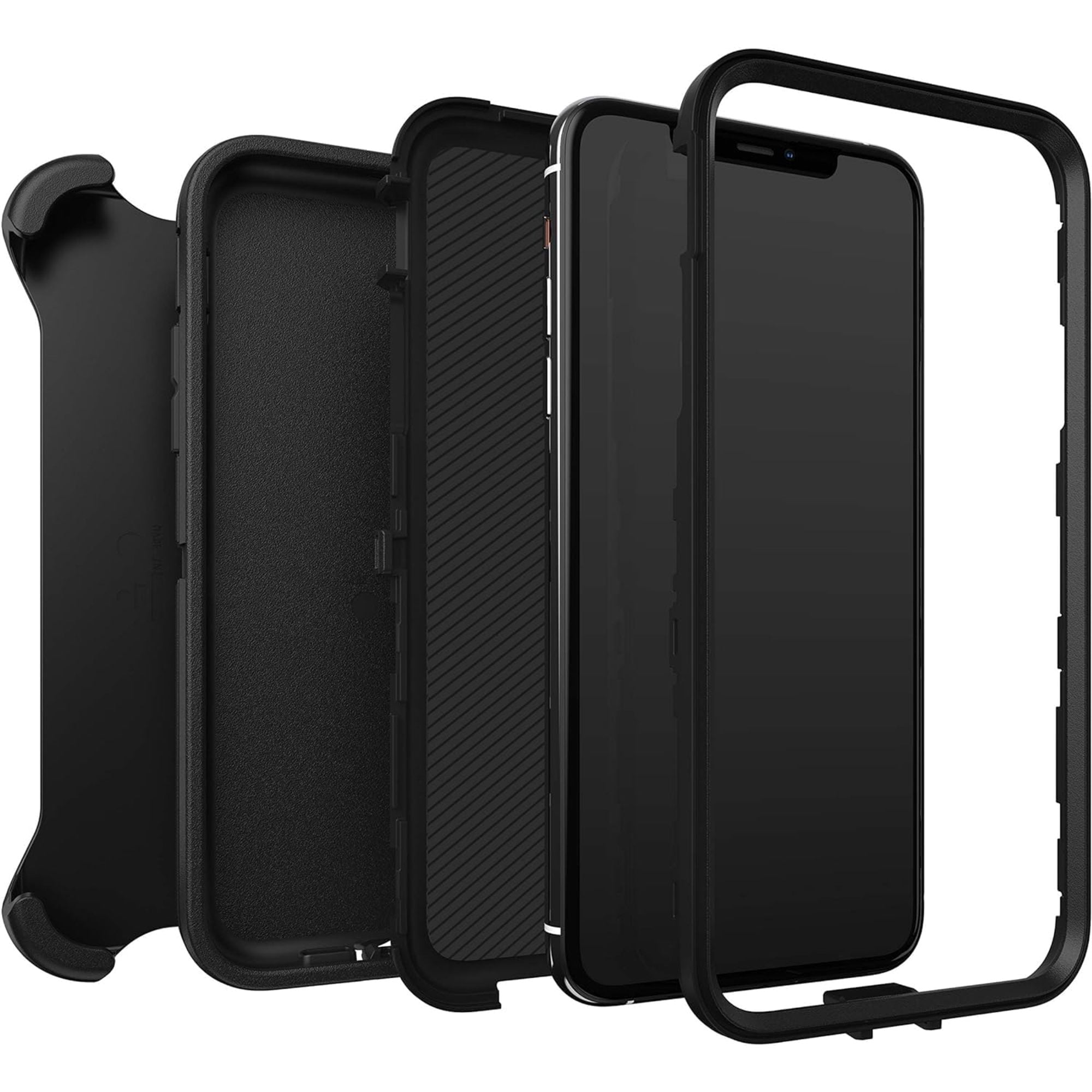 OtterBox iPhone 11 Pro Max Defender Series Case - Black, Rugged & Durable, with Port Protection, Includes Holster Clip Kickstand