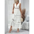 thumbnail image 3 of Women'S Dress Guipure Lace Insert Ruffle Hem Dress Dress for Women White L, 3 of 7