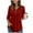 Wine, variant on Women Blouses 3/4 Sleeve V-Neck Solid Color Shirts for Women Dressy Casual Loose T-shirt Outdoor Sport Pullover Outerwear S-2XL