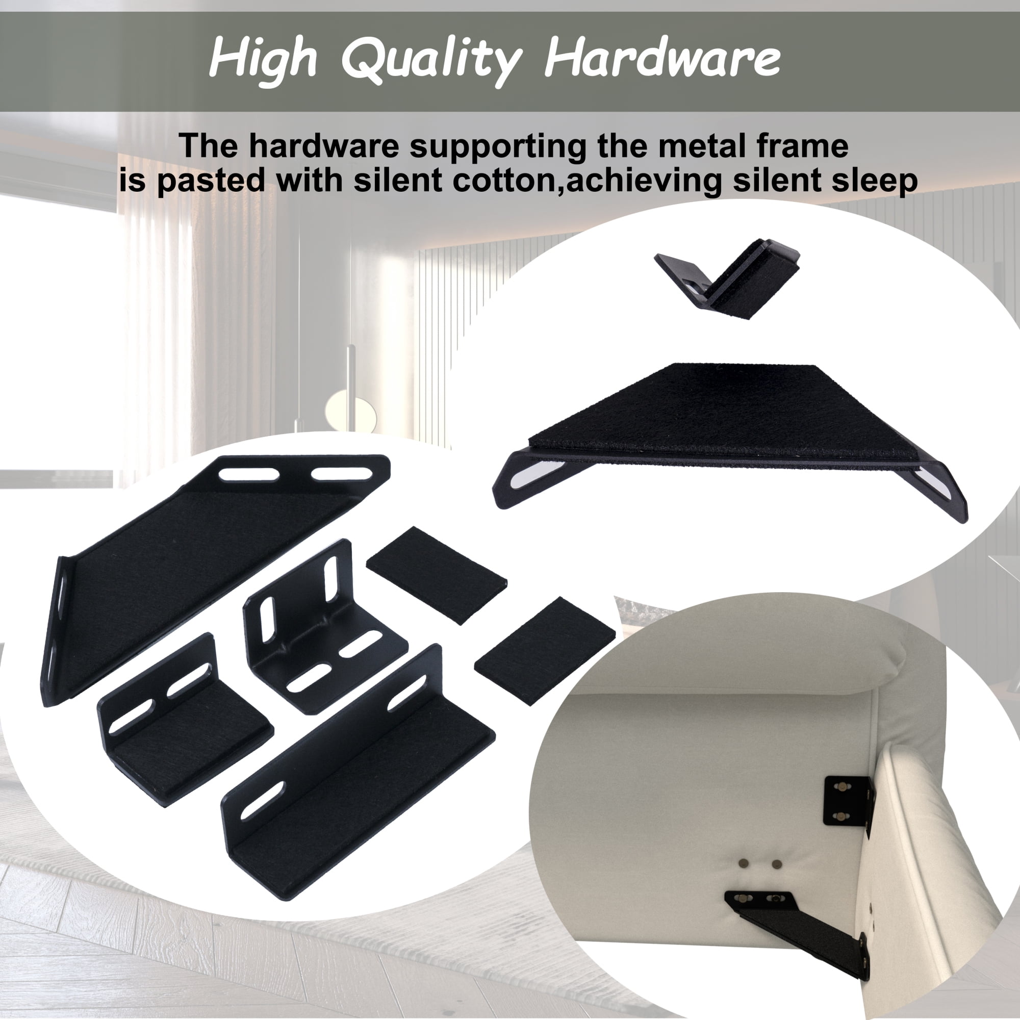 Queen Size Upholstered Platform Bed with Special Shaped Velvet Headboard, Modern Low Profile Bed with Solid Wood Frame and Slats Support for Bedroom