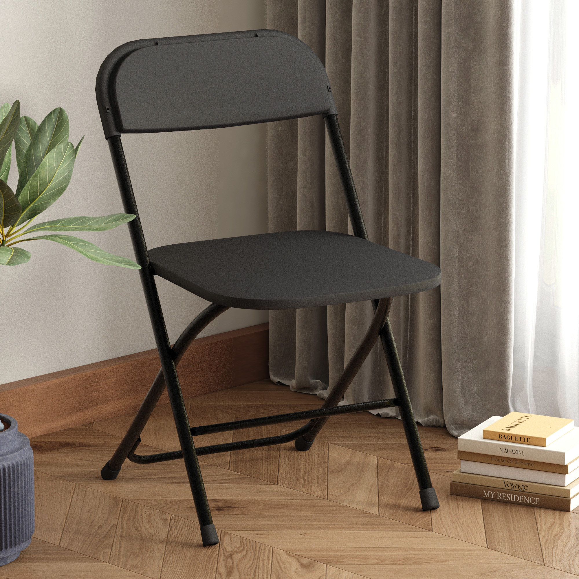 4-Pack Folding Chairs With Cushion – Metal Frame, Indoor/Outdoor, Party & Event Seating