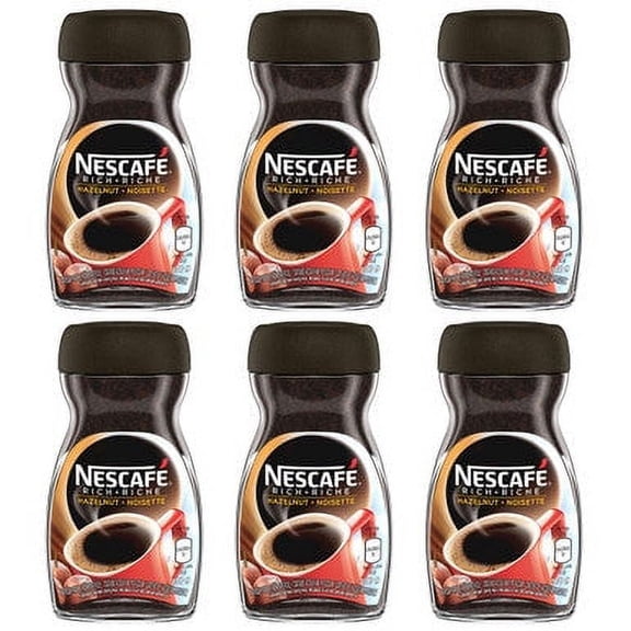 Nescafe Instant Coffee Hazelnut, 100g/3.5oz, 6-Pack