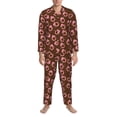 thumbnail image 3 of Picia Cool Cowgirl Pattern Men’s Long-Sleeve Sleepwear Set - Soft 2-Piece Loungewear with Pockets, Comfy PJs for Relaxing Nights-Large, 3 of 7