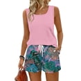 thumbnail image 3 of Evdexr Womens Short Sets V Neck Sleeveless Tank Tops & Short Sets Summer 2026 Casual Loose Fit Plus Size Striped Sweatsuit with Pockets Pink 3XL, 3 of 6