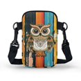 thumbnail image 2 of HELLHERO Owl Pattern Women Shoulder Purse Polyester 2 Zippers Adjustable Shoulder Strap Crossbody Bag for Outdoor Daily Use, 2 of 7