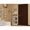 thumbnail image 5 of Behind The Door 69 Inch Tall Bookcase with 4 Shelves and 5 Hooks, Space-Saving Narrow Storage Cabinet for Living Room, Kids Room, Study, Kitchen, Hallway in Antique White Finish, 5 of 9