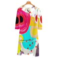thumbnail image 4 of Ruth Fita-Schulz-Watercolor Unique Robe à Encolure Carrée Abstraite Faite à la Main Robe d'Été Douce Robe Élégante à Imprimé Halter pour Femmes, 4 of 5