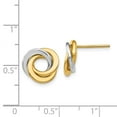 thumbnail image 3 of Real 14kt Two-tone Polished Intertwined Circles Post Earrings; for Adults and Teens; for Women and Men, 3 of 3