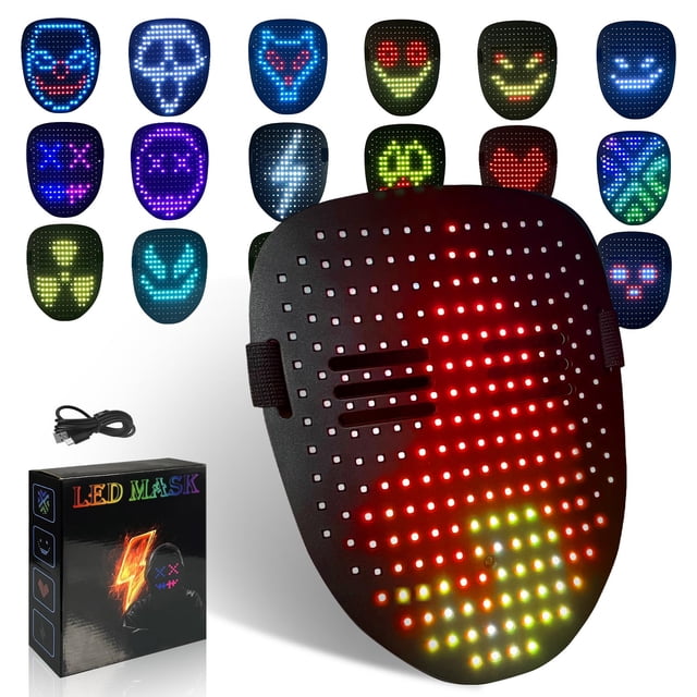 Máscara LED COOLGUARDER con detección de gestos, 50 patrones